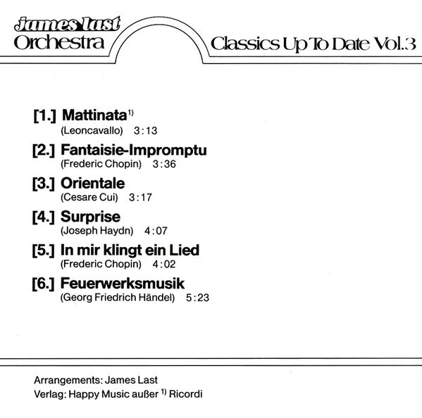 Orchester James Last : Classics Up To Date Vol. 3 (CD, Album, RP)