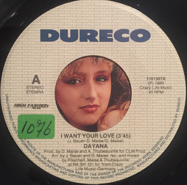 Dayana : I Want Your Love (7", Single)