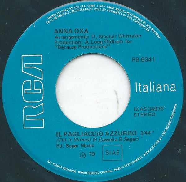 Anna Oxa : Il Pagliaccio Azzurro / La Sonnambula (7")