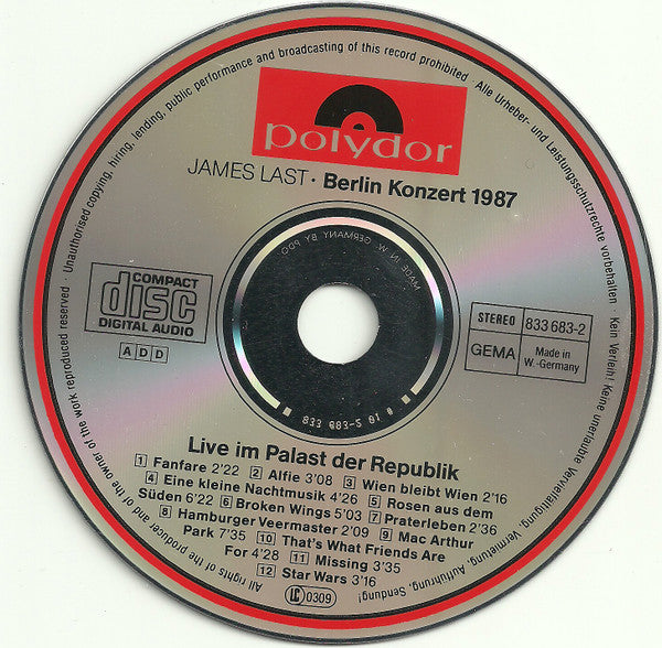 James Last : Berlin Konzert 1987 / Live Im Palast Der Republik (CD, Album)
