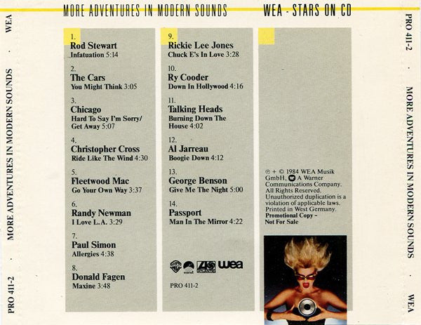 Various : More Adventures In Modern Sounds / WEA - Stars On CD (CD, Comp, Promo, Tar)