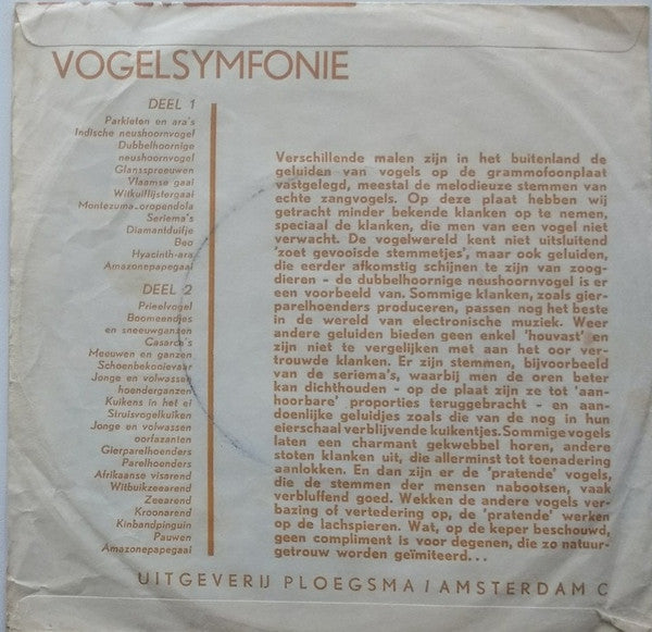 H. van de Werken : Vogel-Symfonie (7", EP)