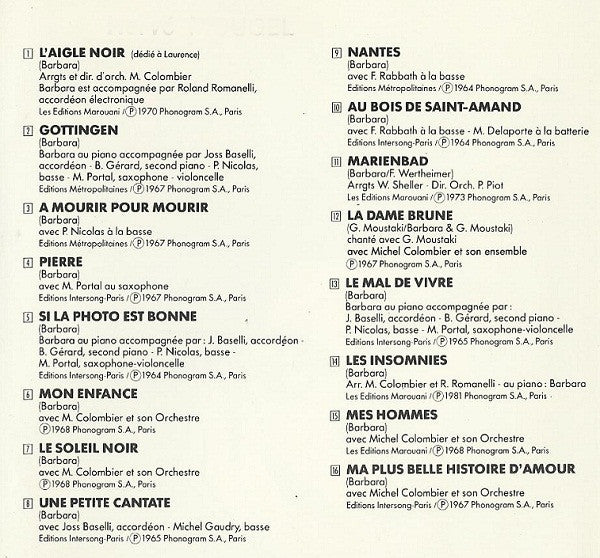 Barbara (5) : Vol.1 (CD, Comp, RE)