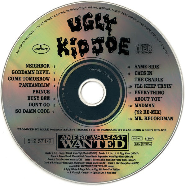 Ugly Kid Joe : America's Least Wanted (CD, Album)