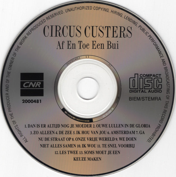 Circus Custers : Af En Toe Een Bui (CD, Album)