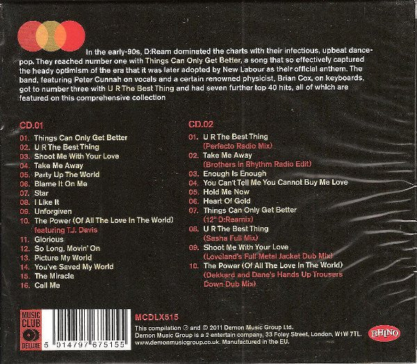 D:Ream : Things Can Only Get Better - The Very Best Of (2xCD, Comp)