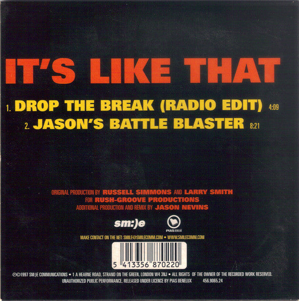 Run-DMC vs. Jason Nevins : It's Like That (CD, Single)