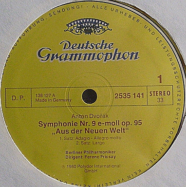 Antonín Dvořák, Berliner Philharmoniker, Ferenc Fricsay : Symphonie Nr. 9  "Aus Der Neuen Welt" (LP, Album)