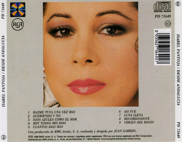 Isabel Pantoja : Desde Andalucía (CD, Album, RE)