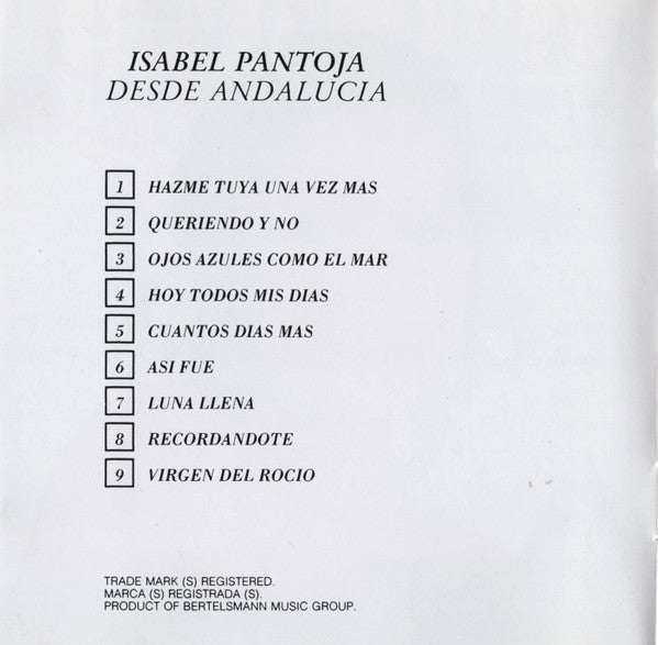Isabel Pantoja : Desde Andalucía (CD, Album, RE)