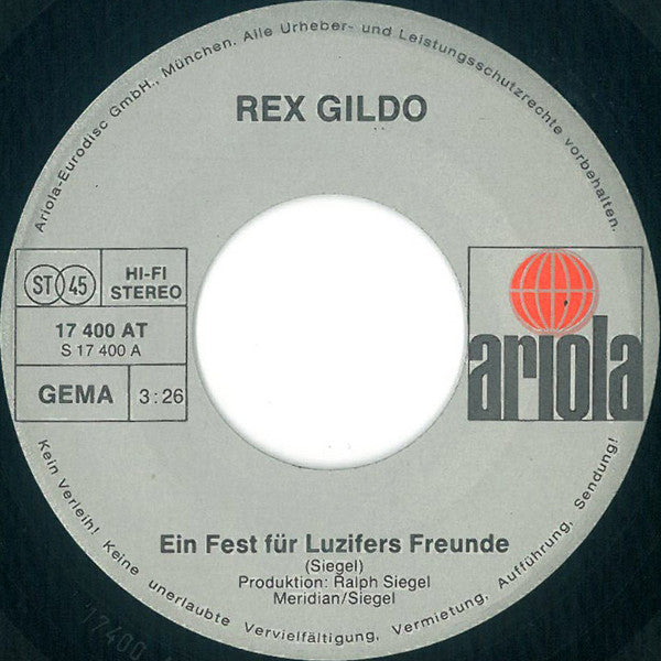 Rex Gildo : Ein Fest Für Luzifers Freunde (7", Single)