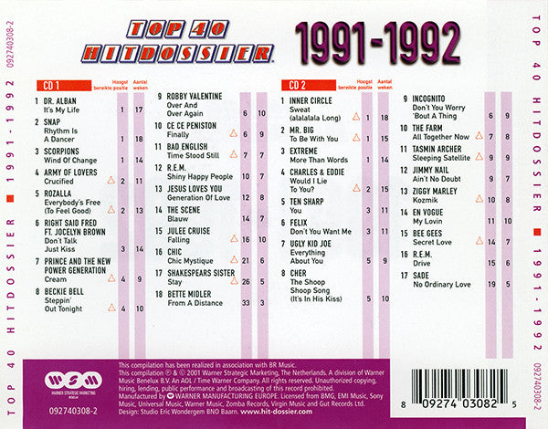Various : Top 40 Hitdossier 1991-1992 (2xCD, Comp)