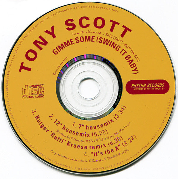 Tony Scott : Gimme Some (Swing It Baby) (CD, Maxi)