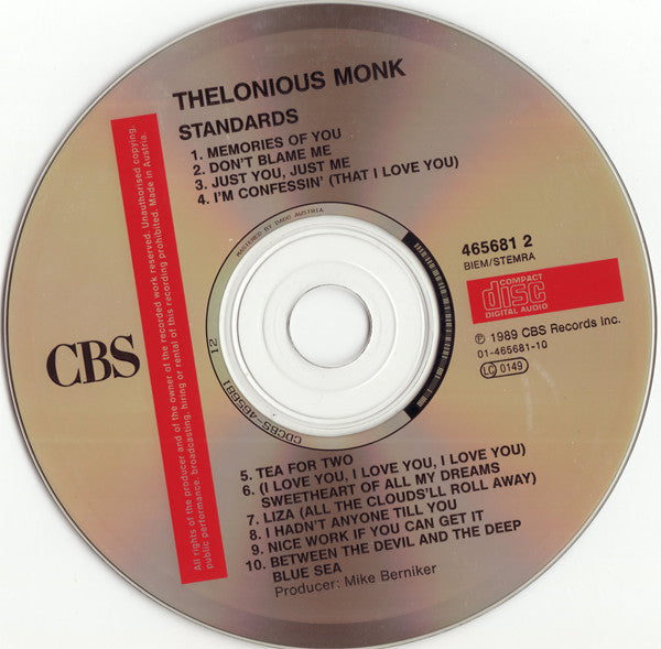 Thelonious Monk : Standards (CD, Comp, RM)