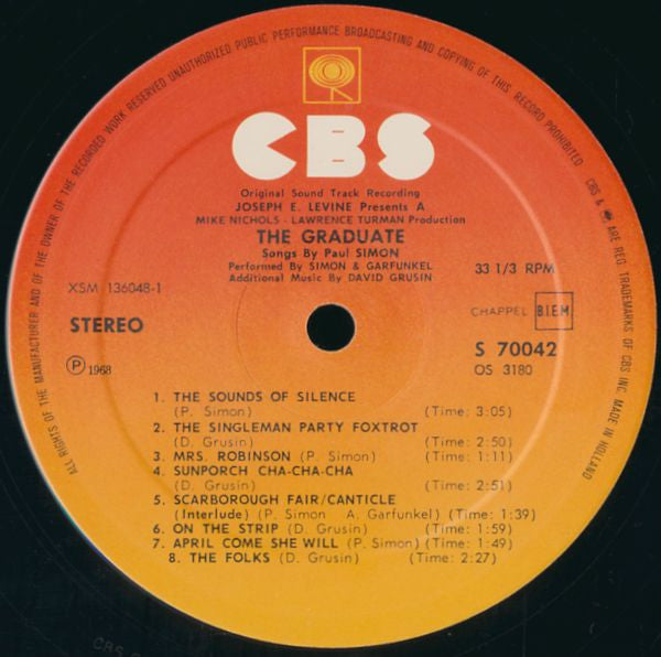 Simon & Garfunkel, Dave Grusin : The Graduate (Original Soundtrack) (LP, Album, RP)