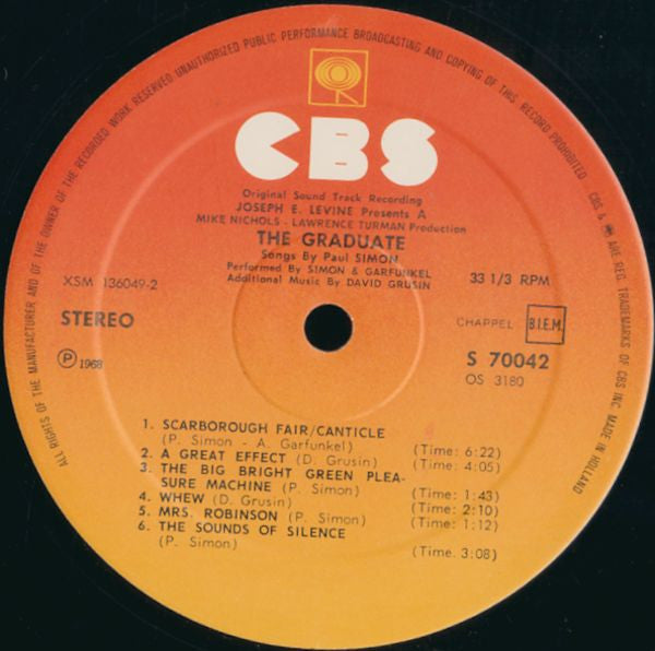 Simon & Garfunkel, Dave Grusin : The Graduate (Original Soundtrack) (LP, Album, RP)
