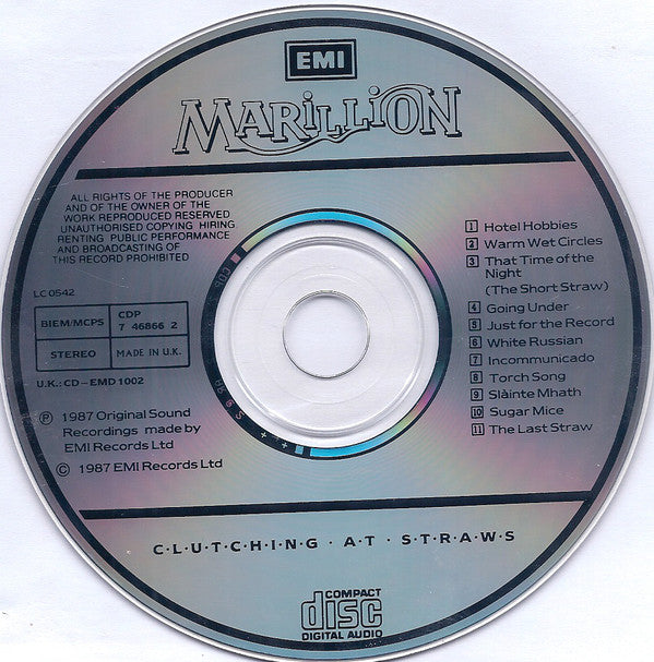 Marillion : Clutching At Straws (CD, Album)