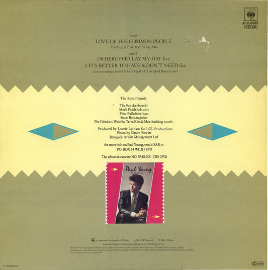 Paul Young : Love Of The Common People (Extended Club Mix) (12", Maxi)