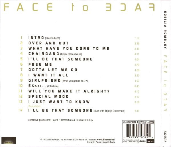 Edsilia Rombley : Face To Face (CD, Album, Dig)
