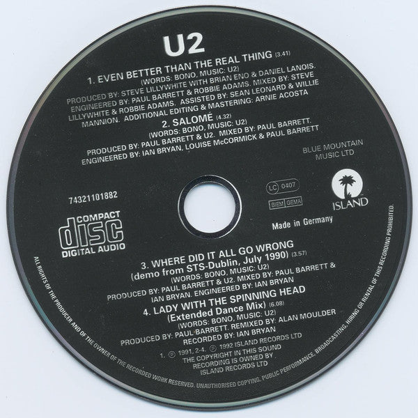 U2 : Even Better Than The Real Thing (CD, Single)