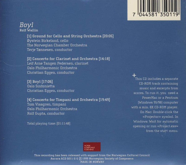 Rolf Wallin : Boyl (CD, Album, Enh)