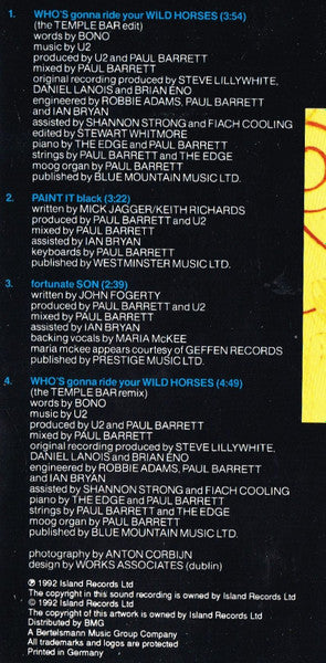 U2 : Who's Gonna Ride Your Wild Horses (CD, Maxi)