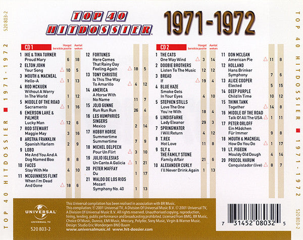 Various : Top 40 Hitdossier 1971-1972 (2xCD, Comp)