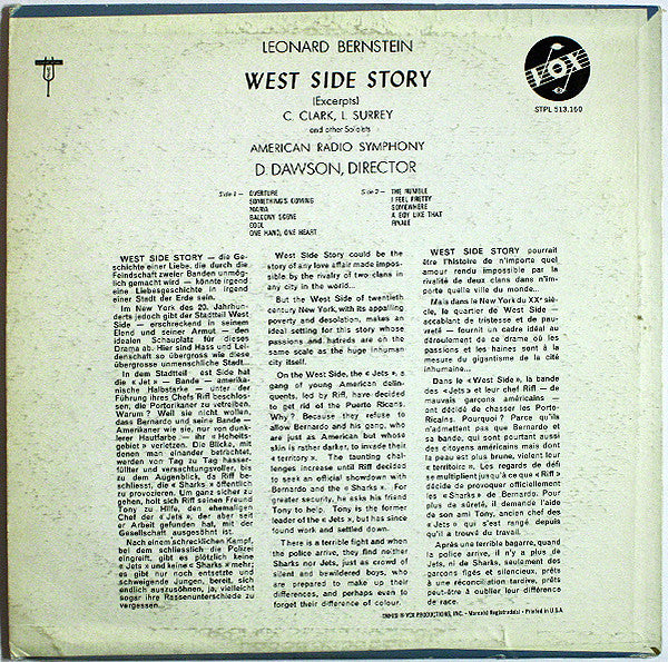 Leonard Bernstein - American Radio Symphony, Dean Dawson (2) : West Side Story (LP)