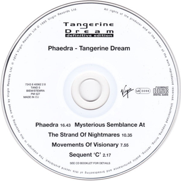 Tangerine Dream : Phaedra (CD, Album, RE, RM)