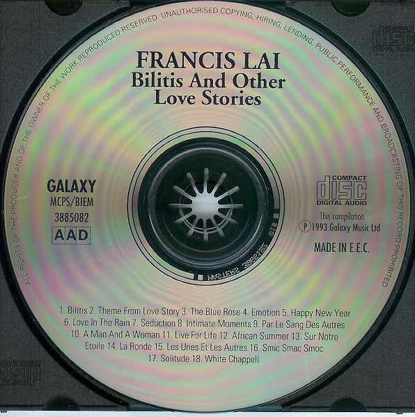 Francis Lai : Bilitis And Other Love Stories; The Collection (CD, Comp)