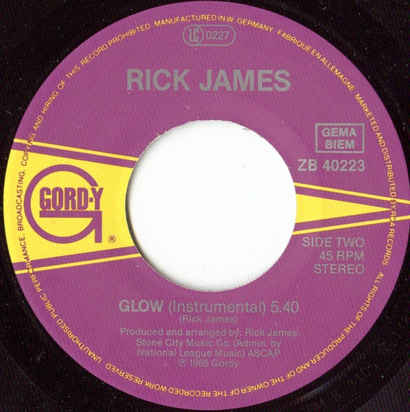 Rick James : Glow (7", Single)