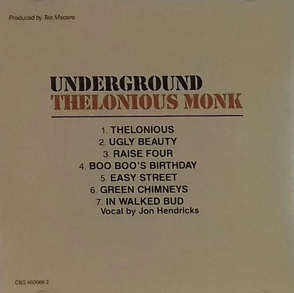 Thelonious Monk : Underground (CD, Album, RE, RM)