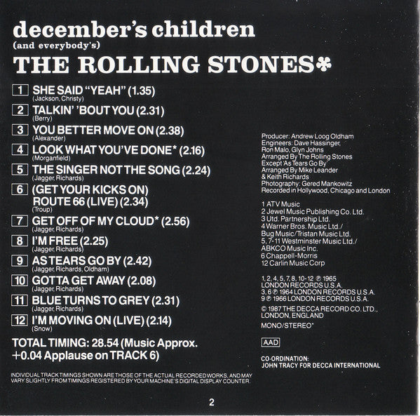The Rolling Stones : December's Children (And Everybody's) (CD, Album, Mono, RE)