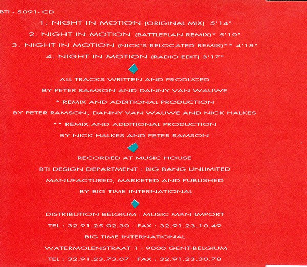 Cubic 22 : Night In Motion (Remixed Versions) (CD, Maxi)