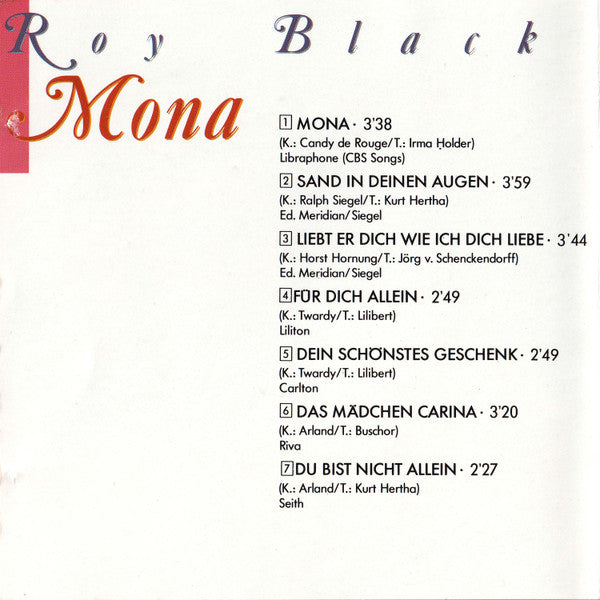 Roy Black : Mona (CD, Comp)