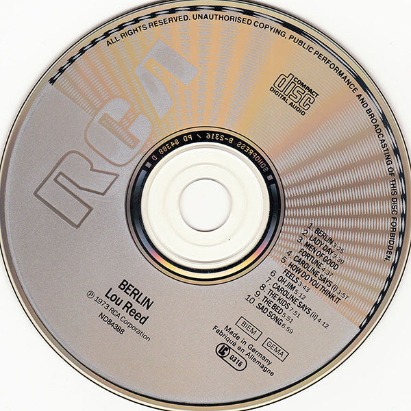 Lou Reed : Berlin (CD, Album, RE)