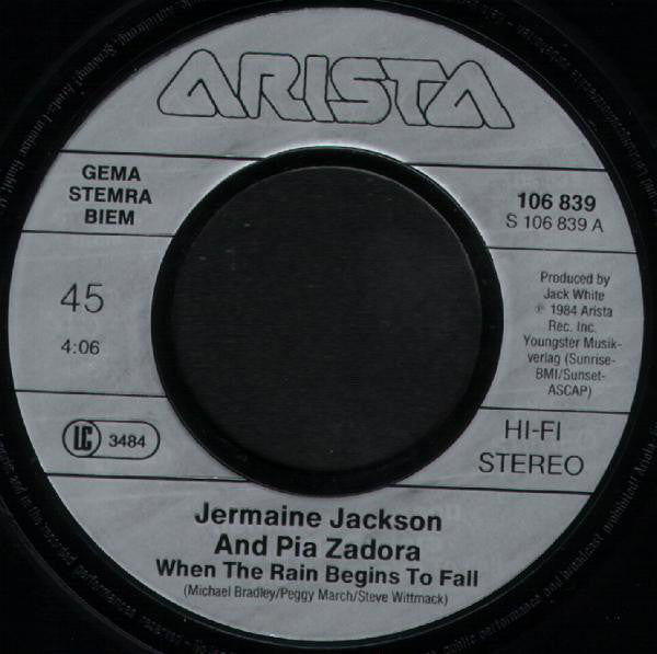 Jermaine Jackson / Pia Zadora : When The Rain Begins To Fall (7", Single)