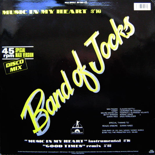 Band Of Jocks : Music In My Heart (12", Maxi)
