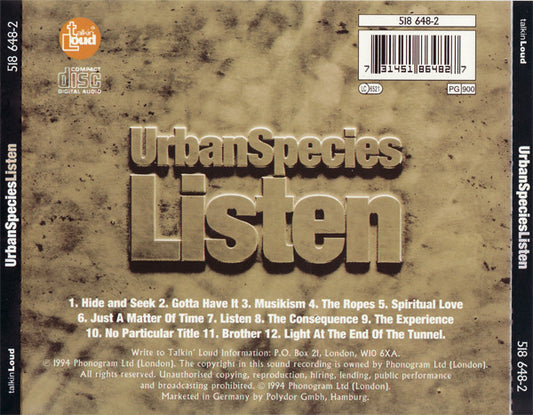 Urban Species : Listen (CD, Album, RE)