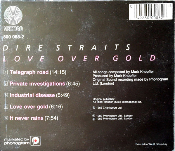 Dire Straits : Love Over Gold (CD, Album, RE, Red)