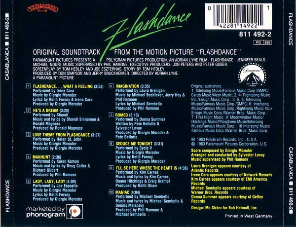 Various : Flashdance (Original Soundtrack From The Motion Picture) (CD, Album, RE)
