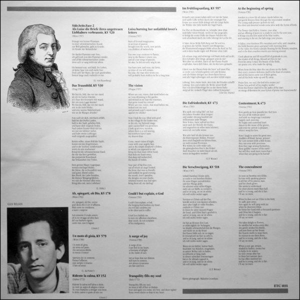 Wolfgang Amadeus Mozart : Roberta Alexander & Glen Wilson : Songs (LP)