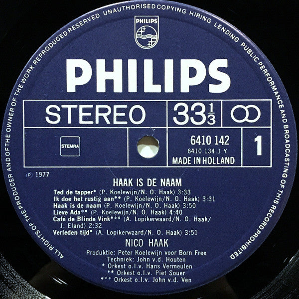 Nico Haak : Haak Is De Naam (LP, Album)