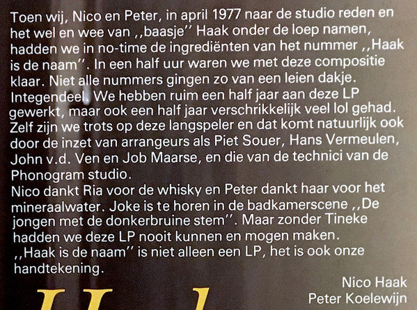 Nico Haak : Haak Is De Naam (LP, Album)