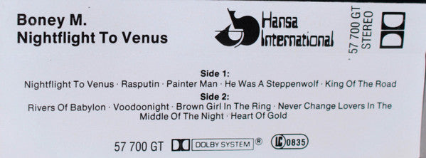 Boney M. : Nightflight To Venus (Cass, Album)