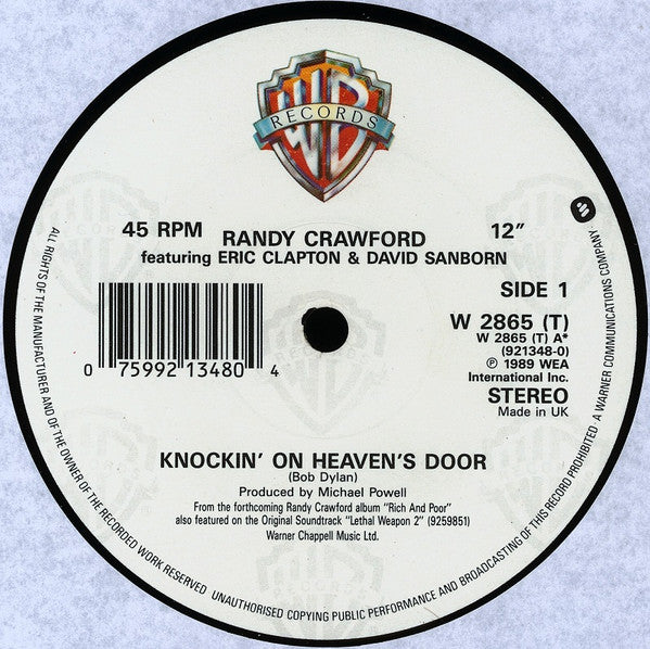 Randy Crawford Featuring Eric Clapton And David Sanborn : Knockin' On Heaven's Door (12")
