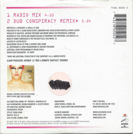 P!nk : You Make Me Sick (CD, Single, Car)