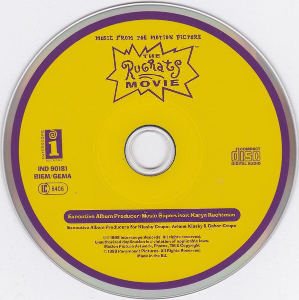 Various : Music From The Motion Picture The Rugrats Movie (CD, Comp, Enh)