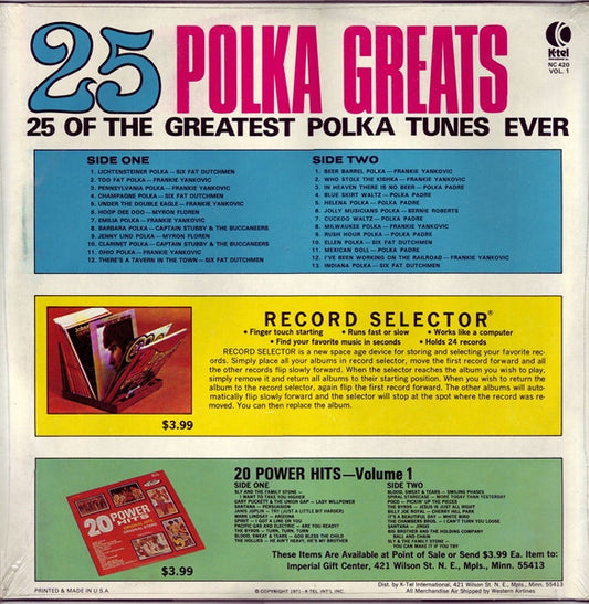 Various : 25 Polka Greats Volume 1 (LP, Comp)