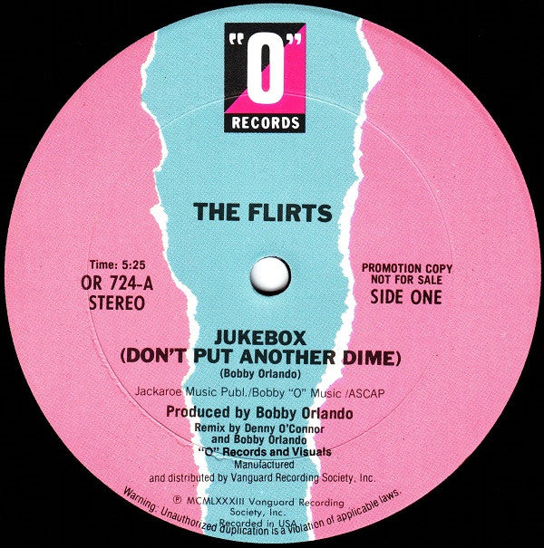The Flirts : Jukebox (Don't Put Another Dime) (12", Promo)